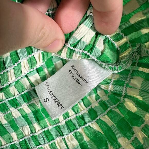 DO+BE Shirred Checkered Tub Top Size Small - Picture 9 of 9